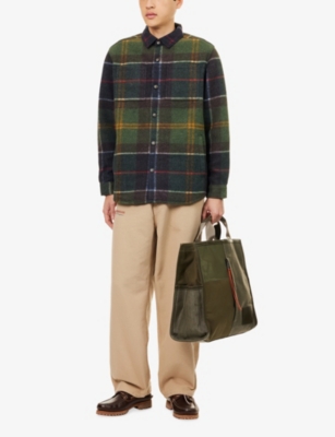 Barbour Chapter Tailored Fit Plaid Fleece Button-up Shirt Jacket In Multi