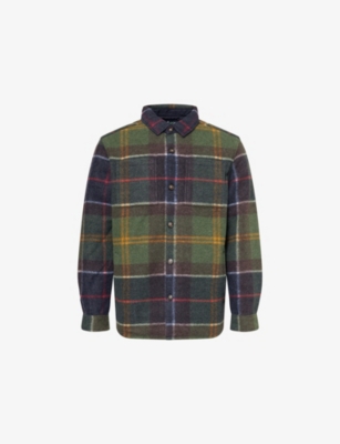 Barbour Chapter Tailored Fit Plaid Fleece Button-up Shirt Jacket In Multi