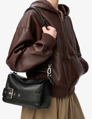 Loewe Womens Black Puzzle Biker Small Leather Cross-body Bag
