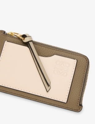Loewe Womens Taupe/talc Sgc Coin Leather Card Holdeer