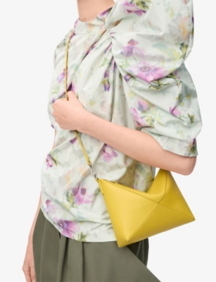 Loewe Womens Dandelion Puzzle Fold Leather Pouch Bag
