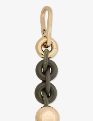 Loewe Womens Dark Khaki Donut Leather Chain Strap
