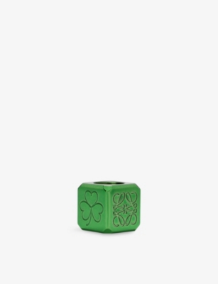 Loewe Womens Green Square Clover Anodized-brass Dic