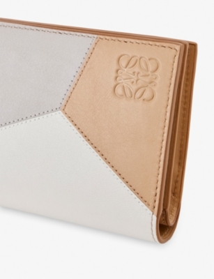 Loewe Womens Ghost/silky Beige Puzzle Compact Leather Wallet