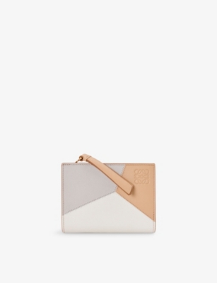 Loewe Womens Ghost/silky Beige Puzzle Compact Leather Wallet
