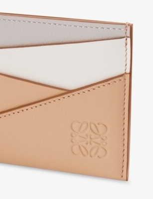 Loewe Womens Ghost/silky Beige Puzzle Plain Leather Cardholder