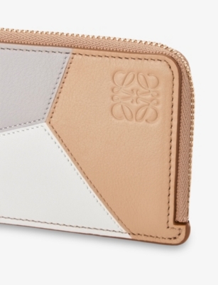 Loewe Womens Ghost/silky Beige Puzzle Coin Leather Card Holder