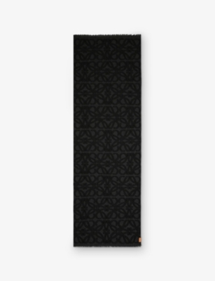 LOEWE: Anagram-Fil Coupé Wool and Silk-Blend Scarf