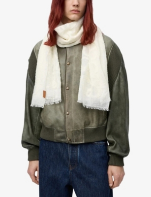 Loewe Wool And Silk Scarves In Neutral