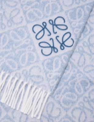 LOEWE: Anagram-Pattern Wool And Cashmere-Blend Scarf