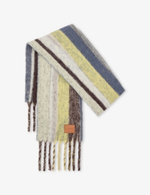 Loewe Striped Alpaca And Wool-blend Scarf