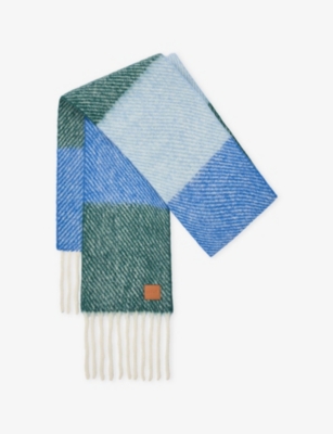 Loewe Colour-block Alpaca And Wool-blend Scarf In Multi