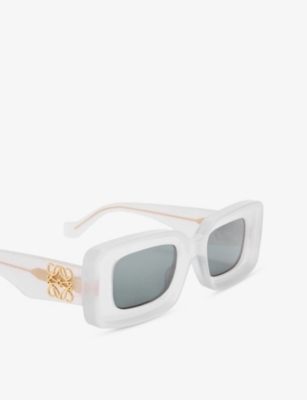 Loewe Womens White G736270x18 Rectangle-frame Acetate Sunglasses In Gray