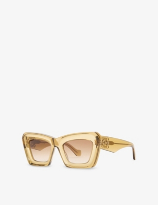 LOEWE: Beveled Cat-Eye Acetate Sunglasses