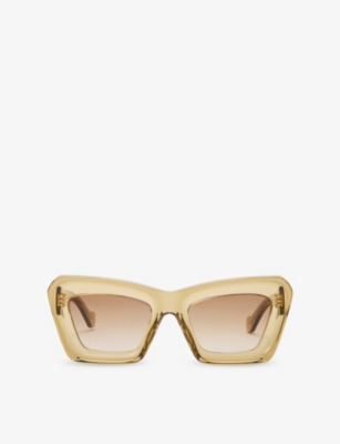 LOEWE: Beveled Cat-Eye Acetate Sunglasses