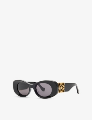 Loewe Womens Black G821mxix01 Oval Frame Acetate Sunglasses In Black