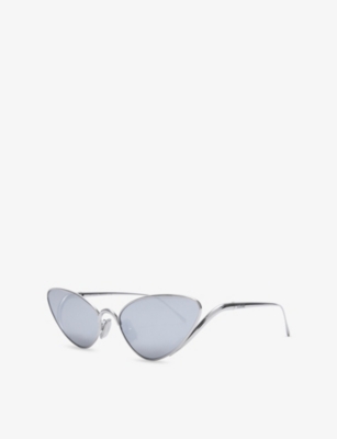 Loewe Womens Silver G737ligx02 Cat-eye Frame Metal Sunglasses