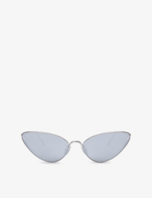Loewe Womens Silver G737ligx02 Cat-eye Frame Metal Sunglasses