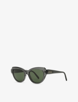 Loewe Womens Grey Swan Cat-eye Acetate Sunglasses