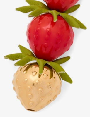 LOEWE: Strawberry Acetate And Brass Charm