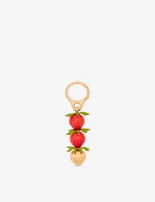 LOEWE: Strawberry Acetate And Brass Charm