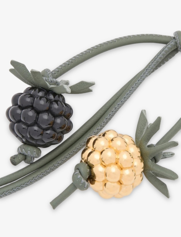 Berry Leather And Acetate Bag Charm