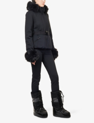 Goldbergh Womens Giselle Hooded Stretch-woven Down Ski Jacket 9000 Black In Black