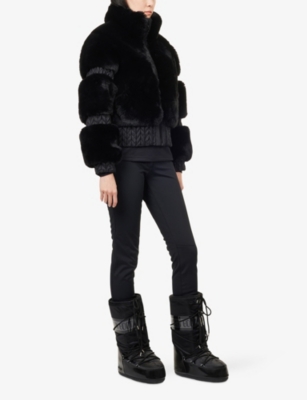 Goldbergh Womens Furry High-neck Faux-fur Ski Jacket 9000 Black In Black