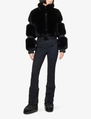 Goldbergh Womens Lieke Faux-fur Stretch-woven Ski Suit 9000 Black In Black