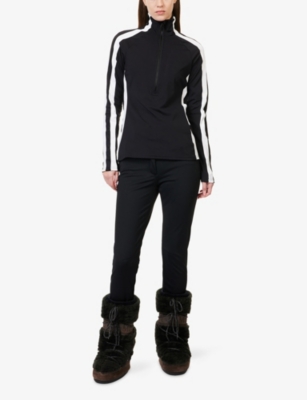 Goldbergh Womens Meave Half-zip Stretch-jersey Ski Top 9008 Black/white In Black