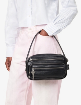 Acne Studios Womens Black Camero Party Leather Shoulder Bag In Black
