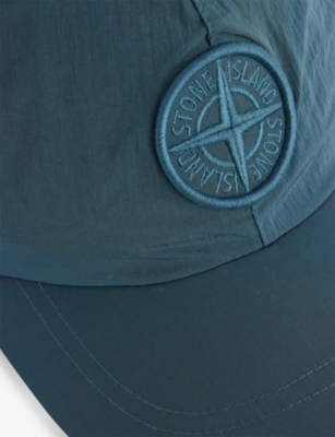 Stone Island Mens Dark Green Compass Embroidered-patch Shell Baseball Cap In Green