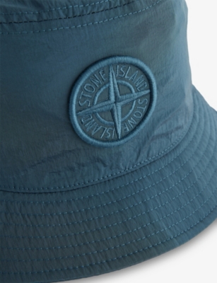 Stone Island Mens Dark Green Compass Nylon Bucket Hat In Green