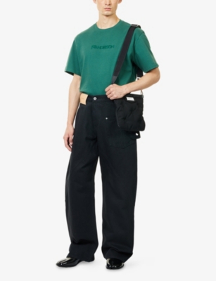 JW ANDERSON: Embossed Logo-Embroidery Crewneck Cotton T-Shirt