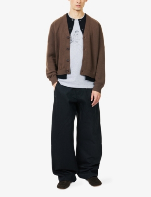 Jw Anderson Brown Cashmere Blend Layered Cardigan In Brown