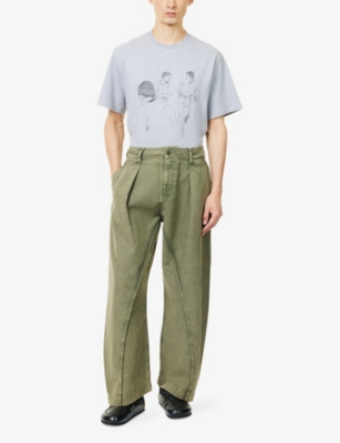 JW ANDERSON: Twisted Seam Barrel-Leg Cotton Trousers