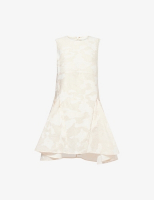 Stine Goya Womens Multiflowers Romantic Ruffling Sleeveless Woven Mini Dress In Neutral