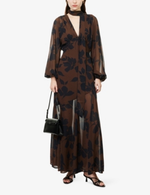 PRETTY LAVISH: Petula Batwing-Sleeves Woven Maxi Dress