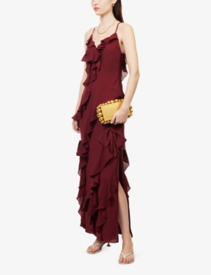 PRETTY LAVISH: Elle Ruffled Bow Woven Maxi Dress