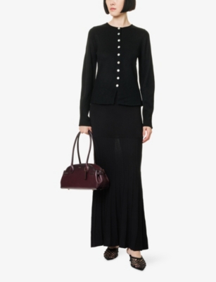 Pretty Lavish Womens Black Kyle Fitted Knitted Cardigan In Black