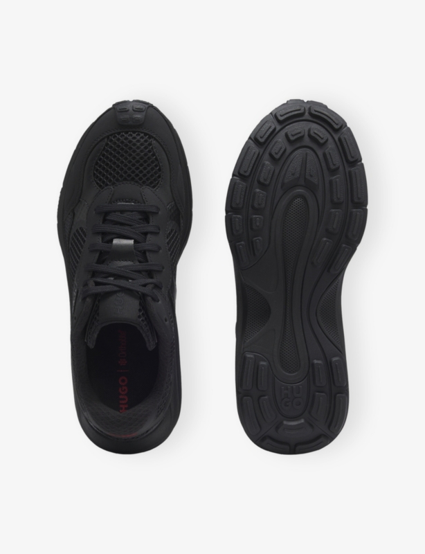 Brand-Debossed Mesh and Faux-Leather Low-Top Trainers