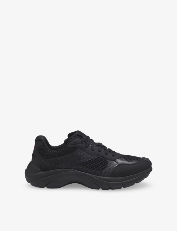 Brand-Debossed Mesh and Faux-Leather Low-Top Trainers