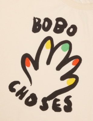 Bobo Choses Offwhite Bhigh Five Graphic-print Cotton T-shirt 2 In Neutral
