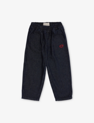 Bobo Choses Pinstriped Trousers In Blue