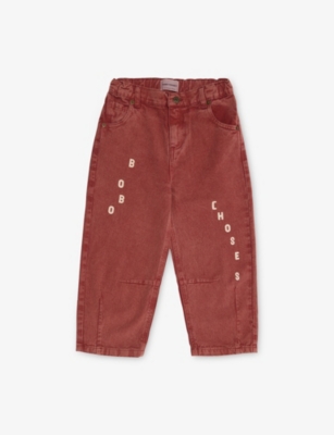 Bobo Choses Logo-print Trousers In Brown