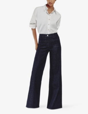 REISS: Bella Wide-Leg Stretch-Denim Jeans