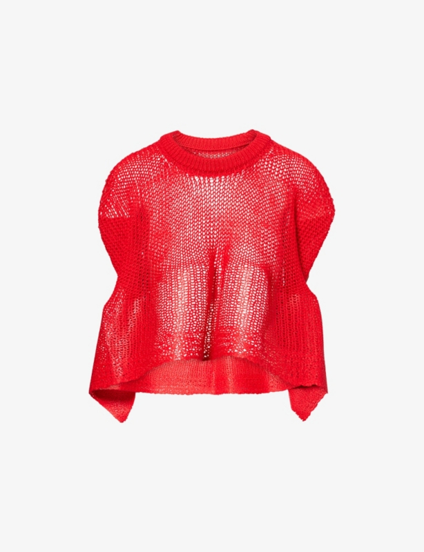Relaxed Open-Knit Wool-Blend Top