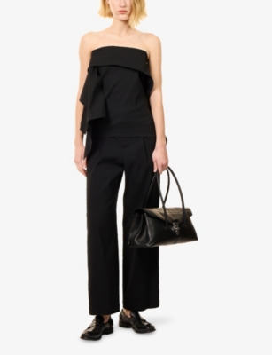 Issey Miyake Womens Black Pleat Crepe Woven Trousers In Black