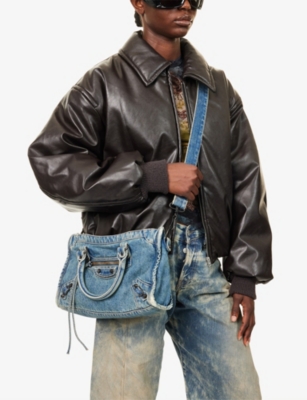 BALENCIAGA: Le City Small Denim Top-Handle Bag