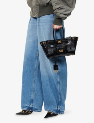 BALENCIAGA: Bel Air Carry All Mini Leather Top-Handle Bag